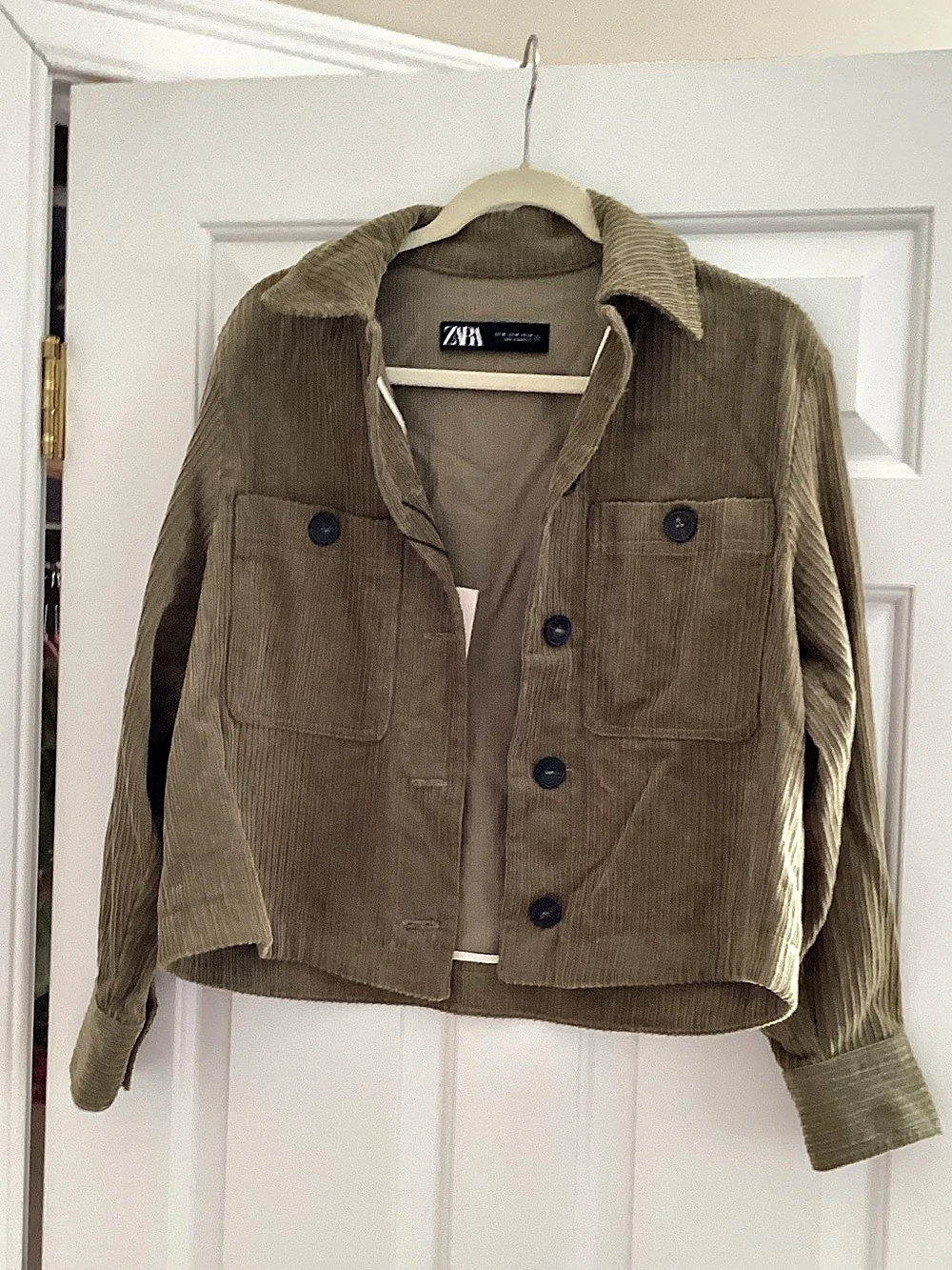 Zara Women's Corduroy Utility Jacket in Brown